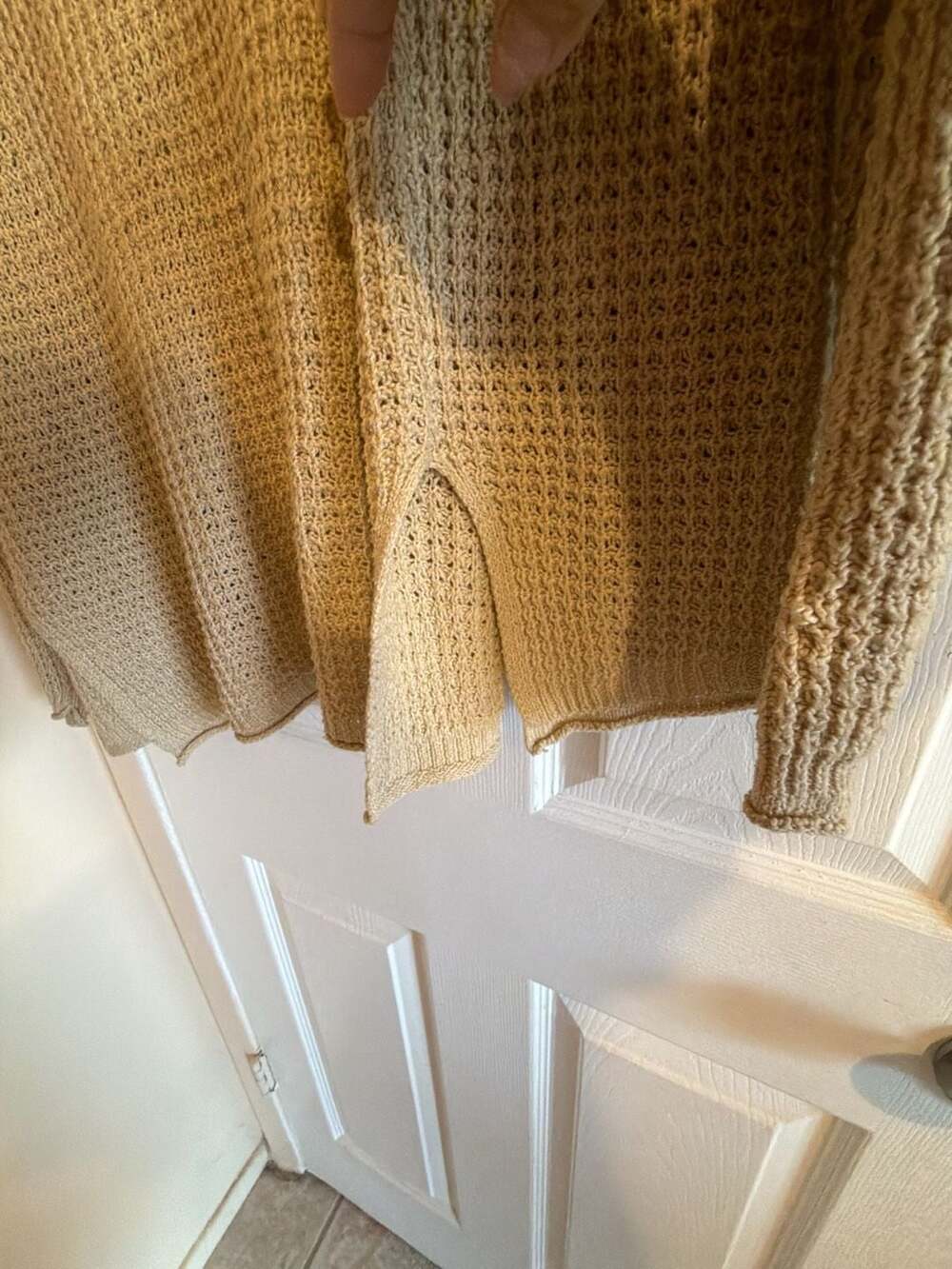Casa Cabana Tan Waffle Knit Open Front Cardigan Sweater HOM1159-F - Picture 9 of 11